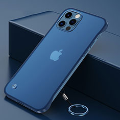 Carcasa Dura Cristal Plastico Funda Rigida Transparente N01 para Apple iPhone 12 Pro Azul