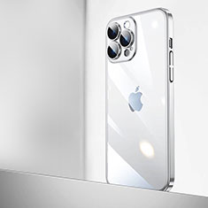 Carcasa Dura Cristal Plastico Funda Rigida Transparente QC2 para Apple iPhone 13 Pro Max Plata