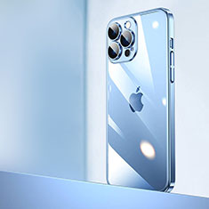 Carcasa Dura Cristal Plastico Funda Rigida Transparente QC2 para Apple iPhone 15 Pro Azul