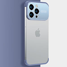 Carcasa Dura Cristal Plastico Funda Rigida Transparente QC3 para Apple iPhone 13 Pro Max Azul