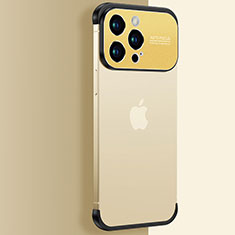 Carcasa Dura Cristal Plastico Funda Rigida Transparente QC3 para Apple iPhone 13 Pro Max Oro