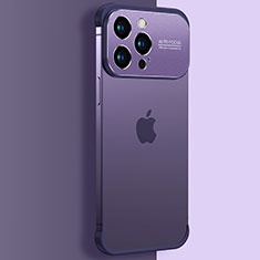 Carcasa Dura Cristal Plastico Funda Rigida Transparente QC3 para Apple iPhone 13 Pro Morado