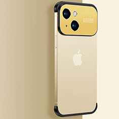 Carcasa Dura Cristal Plastico Funda Rigida Transparente QC3 para Apple iPhone 14 Plus Oro