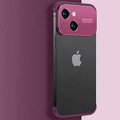 Carcasa Dura Cristal Plastico Funda Rigida Transparente QC3 para Apple iPhone 14 Plus Rojo