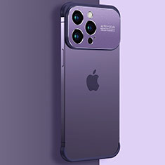 Carcasa Dura Cristal Plastico Funda Rigida Transparente QC3 para Apple iPhone 14 Pro Max Morado