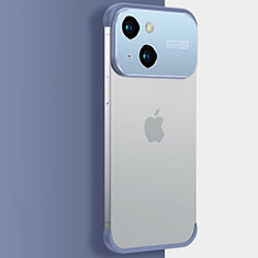 Carcasa Dura Cristal Plastico Funda Rigida Transparente QC3 para Apple iPhone 15 Plus Azul