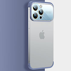 Carcasa Dura Cristal Plastico Funda Rigida Transparente QC4 para Apple iPhone 13 Pro Azul