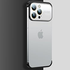 Carcasa Dura Cristal Plastico Funda Rigida Transparente QC4 para Apple iPhone 13 Pro Max Plata