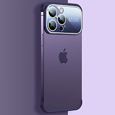 Carcasa Dura Cristal Plastico Funda Rigida Transparente QC4 para Apple iPhone 13 Pro Morado