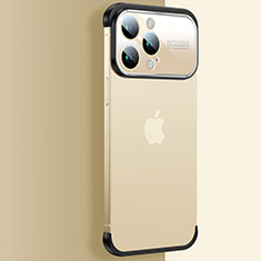 Carcasa Dura Cristal Plastico Funda Rigida Transparente QC4 para Apple iPhone 13 Pro Oro