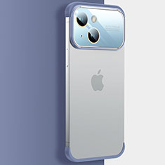 Carcasa Dura Cristal Plastico Funda Rigida Transparente QC4 para Apple iPhone 14 Azul