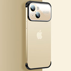 Carcasa Dura Cristal Plastico Funda Rigida Transparente QC4 para Apple iPhone 14 Oro
