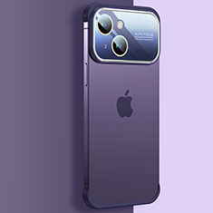 Carcasa Dura Cristal Plastico Funda Rigida Transparente QC4 para Apple iPhone 14 Plus Morado