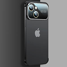 Carcasa Dura Cristal Plastico Funda Rigida Transparente QC4 para Apple iPhone 15 Plus Negro