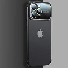 Carcasa Dura Cristal Plastico Funda Rigida Transparente QC4 para Apple iPhone 15 Pro Negro
