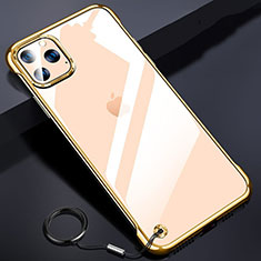 Carcasa Dura Cristal Plastico Funda Rigida Transparente S01 para Apple iPhone 11 Pro Max Oro