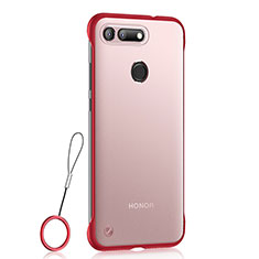 Carcasa Dura Cristal Plastico Funda Rigida Transparente S01 para Huawei Honor V20 Rojo