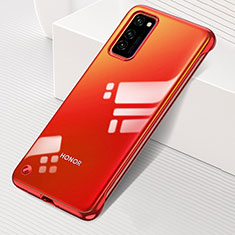 Carcasa Dura Cristal Plastico Funda Rigida Transparente S01 para Huawei Honor V30 Pro 5G Rojo