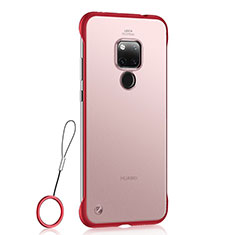 Carcasa Dura Cristal Plastico Funda Rigida Transparente S01 para Huawei Mate 20 X 5G Rojo