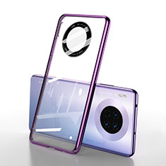 Carcasa Dura Cristal Plastico Funda Rigida Transparente S01 para Huawei Mate 30 Morado