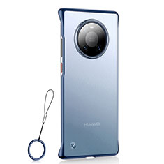 Carcasa Dura Cristal Plastico Funda Rigida Transparente S01 para Huawei Mate 40 Azul