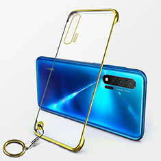 Carcasa Dura Cristal Plastico Funda Rigida Transparente S01 para Huawei Nova 6 5G Oro