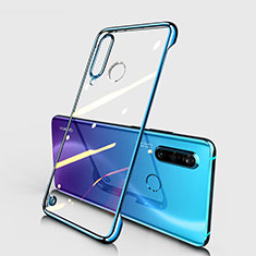 Carcasa Dura Cristal Plastico Funda Rigida Transparente S01 para Huawei P30 Lite New Edition Azul