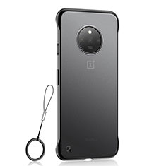 Carcasa Dura Cristal Plastico Funda Rigida Transparente S01 para OnePlus 7T Negro