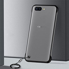 Carcasa Dura Cristal Plastico Funda Rigida Transparente S01 para Oppo R15X Negro