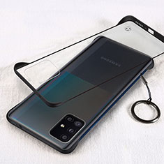 Carcasa Dura Cristal Plastico Funda Rigida Transparente S01 para Samsung Galaxy A51 5G Negro