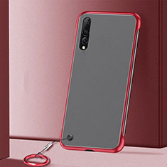 Carcasa Dura Cristal Plastico Funda Rigida Transparente S01 para Samsung Galaxy A70S Rojo