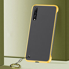 Carcasa Dura Cristal Plastico Funda Rigida Transparente S01 para Samsung Galaxy A90 5G Amarillo