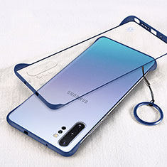 Carcasa Dura Cristal Plastico Funda Rigida Transparente S01 para Samsung Galaxy Note 10 Plus 5G Azul