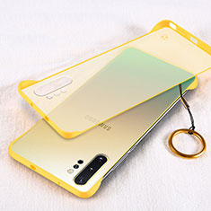 Carcasa Dura Cristal Plastico Funda Rigida Transparente S01 para Samsung Galaxy Note 10 Plus Amarillo