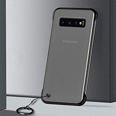 Carcasa Dura Cristal Plastico Funda Rigida Transparente S01 para Samsung Galaxy S10 Negro