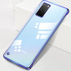 Carcasa Dura Cristal Plastico Funda Rigida Transparente S01 para Samsung Galaxy S20 Plus Azul