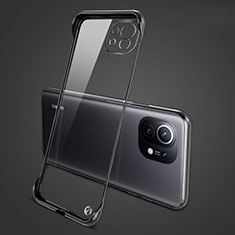 Carcasa Dura Cristal Plastico Funda Rigida Transparente S01 para Xiaomi Mi 11 Lite 4G Negro