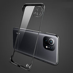 Carcasa Dura Cristal Plastico Funda Rigida Transparente S01 para Xiaomi Mi 11 Lite 5G Negro