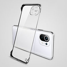 Carcasa Dura Cristal Plastico Funda Rigida Transparente S01 para Xiaomi Mi 11 Lite 5G Plata