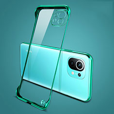 Carcasa Dura Cristal Plastico Funda Rigida Transparente S01 para Xiaomi Mi 11 Lite 5G Verde