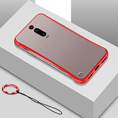 Carcasa Dura Cristal Plastico Funda Rigida Transparente S01 para Xiaomi Mi 9T Rojo