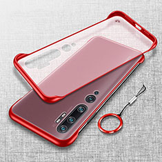 Carcasa Dura Cristal Plastico Funda Rigida Transparente S01 para Xiaomi Mi Note 10 Pro Rojo