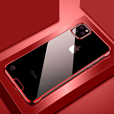 Carcasa Dura Cristal Plastico Funda Rigida Transparente S02 para Apple iPhone 11 Pro Max Rojo