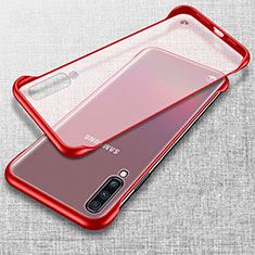 Carcasa Dura Cristal Plastico Funda Rigida Transparente S02 para Samsung Galaxy A70 Rojo