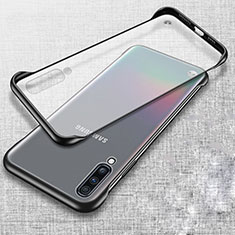 Carcasa Dura Cristal Plastico Funda Rigida Transparente S02 para Samsung Galaxy A70S Negro