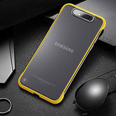 Carcasa Dura Cristal Plastico Funda Rigida Transparente S02 para Samsung Galaxy A80 Amarillo