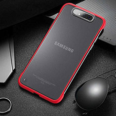 Carcasa Dura Cristal Plastico Funda Rigida Transparente S02 para Samsung Galaxy A90 4G Rojo