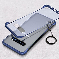 Carcasa Dura Cristal Plastico Funda Rigida Transparente S02 para Samsung Galaxy S10 Azul