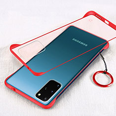Carcasa Dura Cristal Plastico Funda Rigida Transparente S02 para Samsung Galaxy S20 Plus Rojo