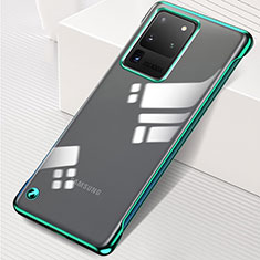 Carcasa Dura Cristal Plastico Funda Rigida Transparente S02 para Samsung Galaxy S20 Ultra 5G Verde